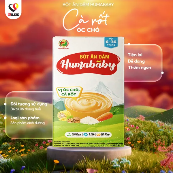 Bột ăn dặm HUMABABY Vị óc chó, cà rốt