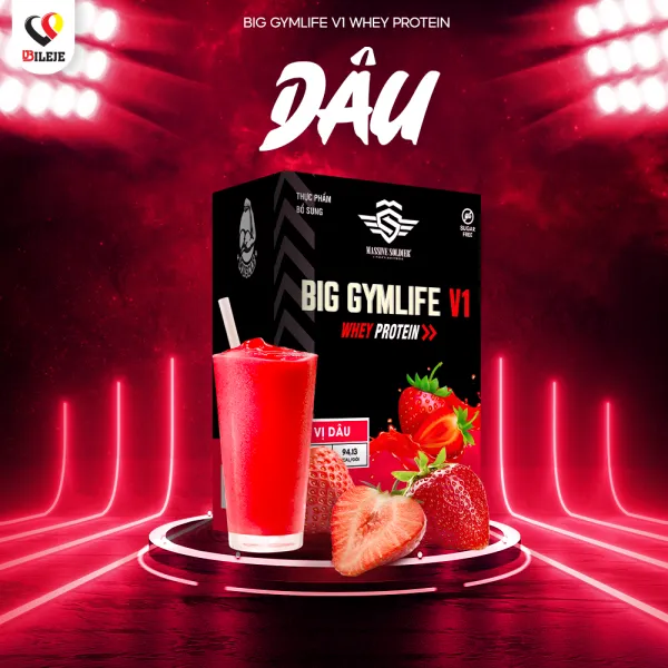 Thực phẩm bổ sung BIG GYMLIFE V1 WHEY PROTEIN VỊ DÂU